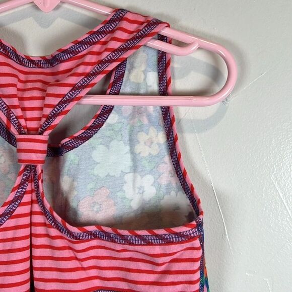 Hanna Andersson Floral Striped Racerback Shirt Size 10 - Picture 11 of 15